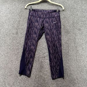 Nike Dri-Fit Racer Crop Pants XS Purple Athletic Legging Pull On‎ Drawstring